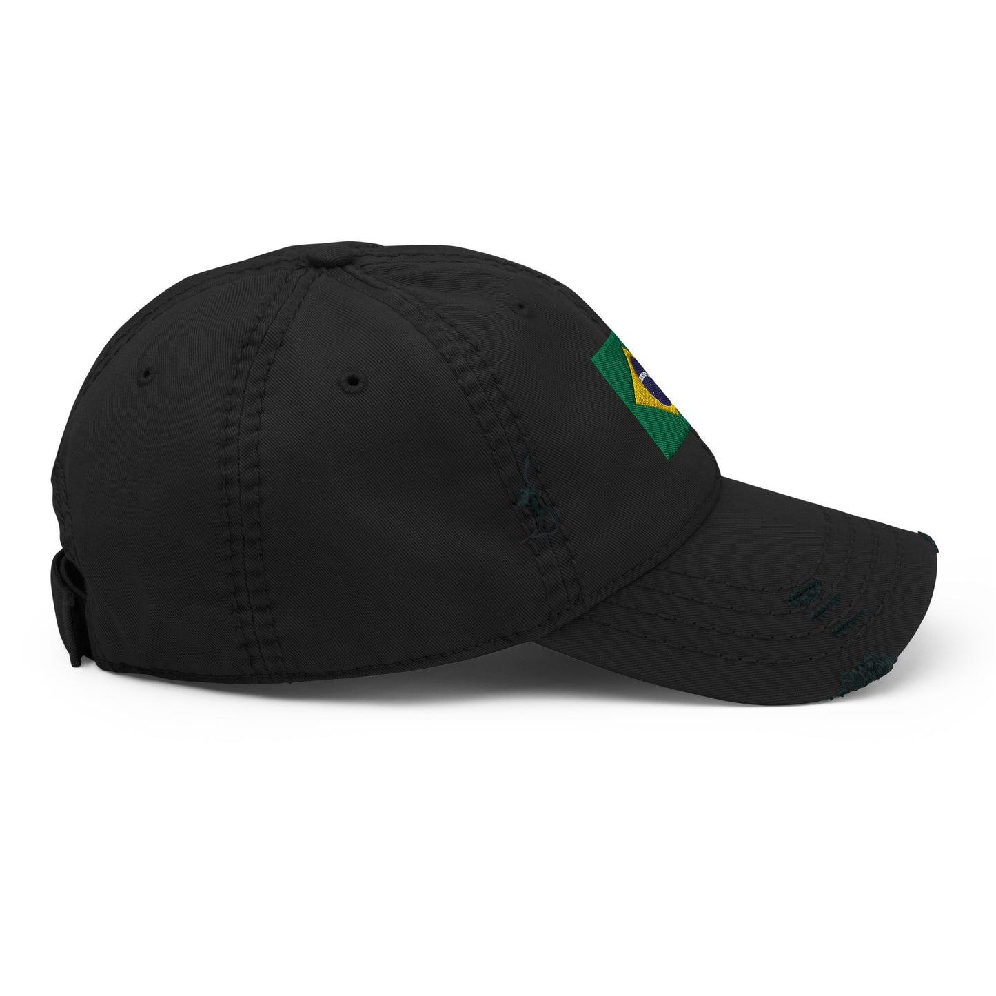 Brazilian Flag Embroidery Distressed Dad Hat