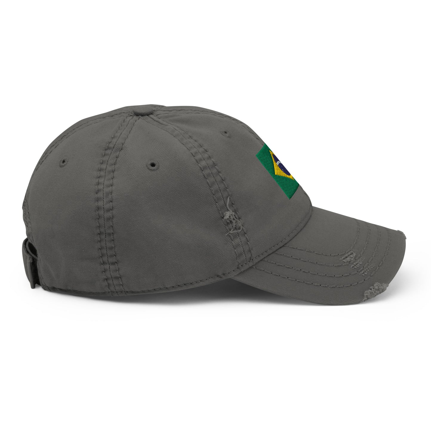 Brazilian Flag Embroidery Distressed Dad Hat