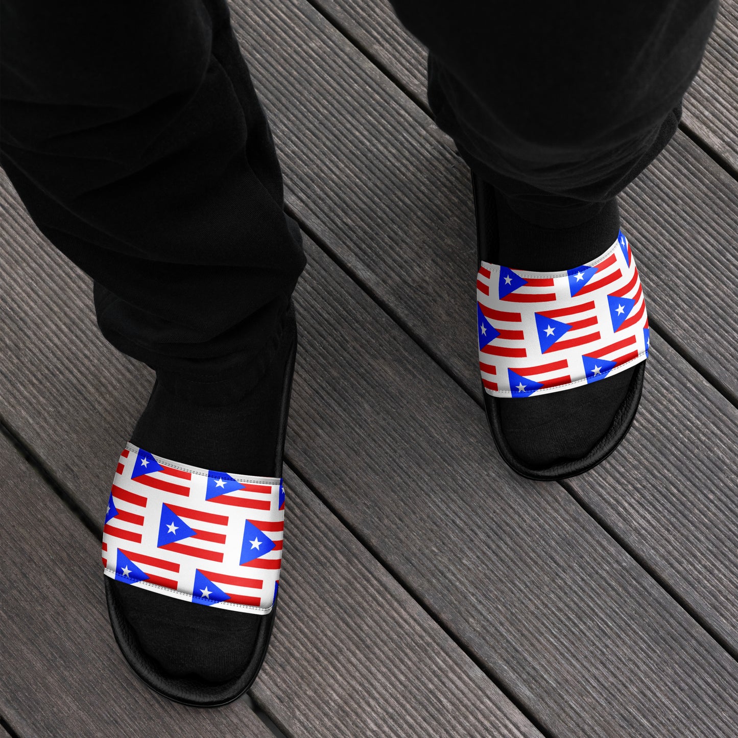 Puerto Rico Flag Men’s slides