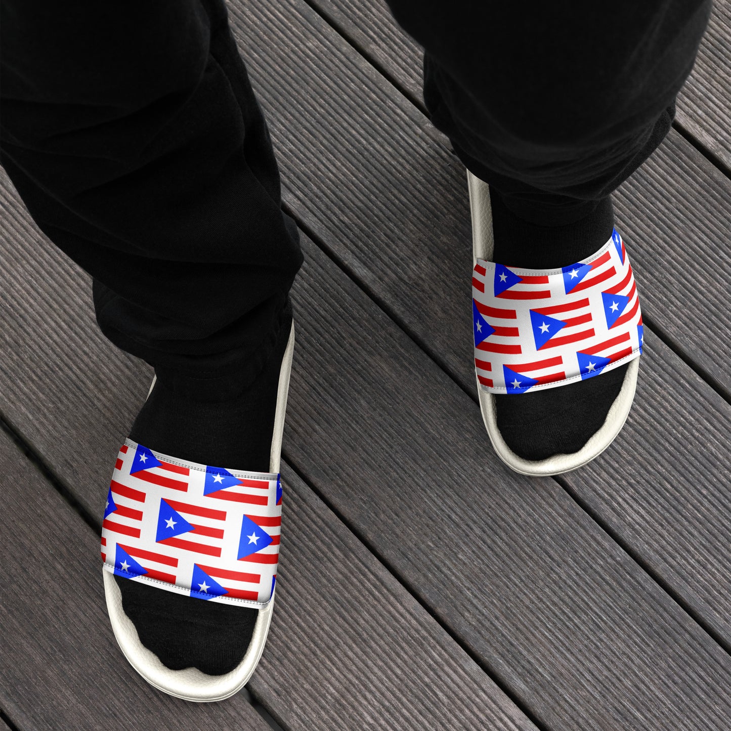 Puerto Rico Flag Men’s slides