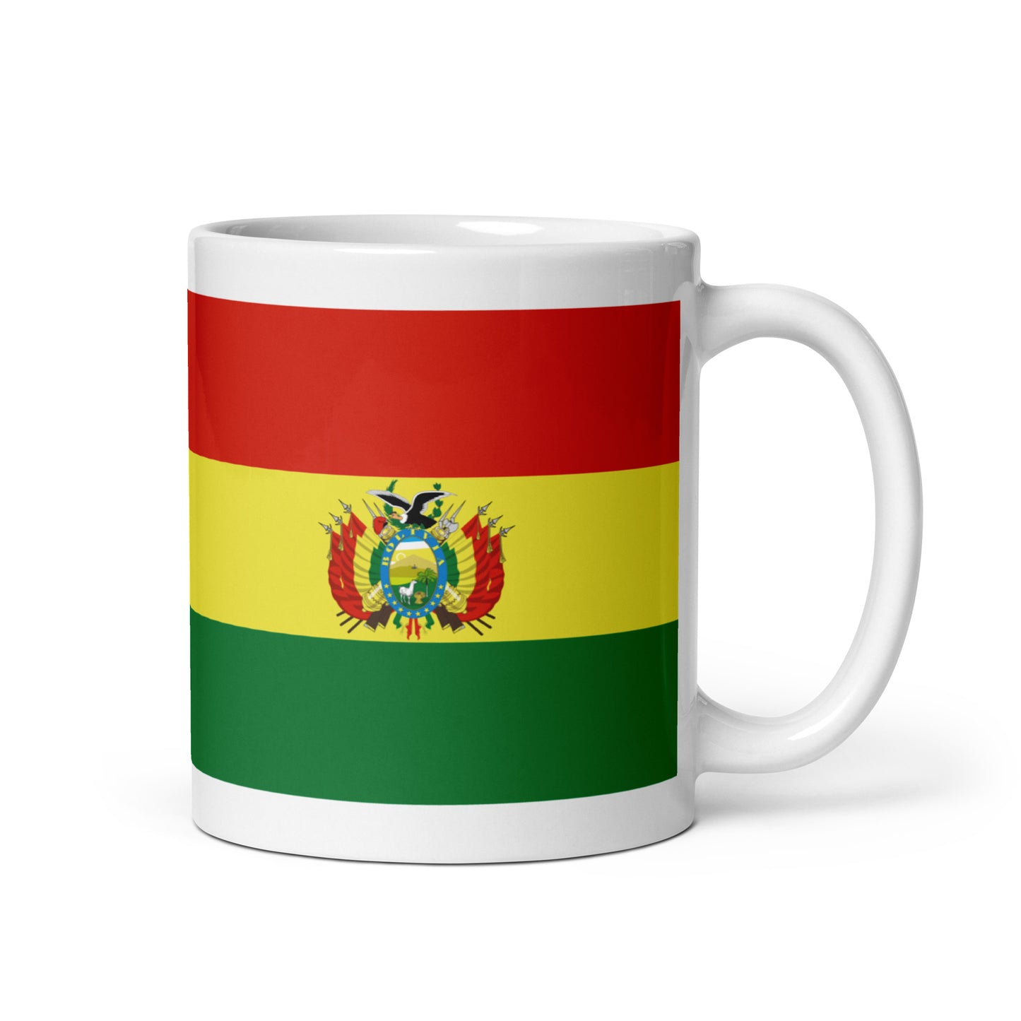 Bolivia Flag White glossy mug