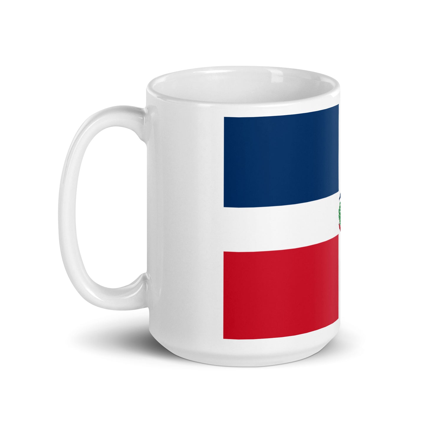 Dominican Republic Flag White glossy mug