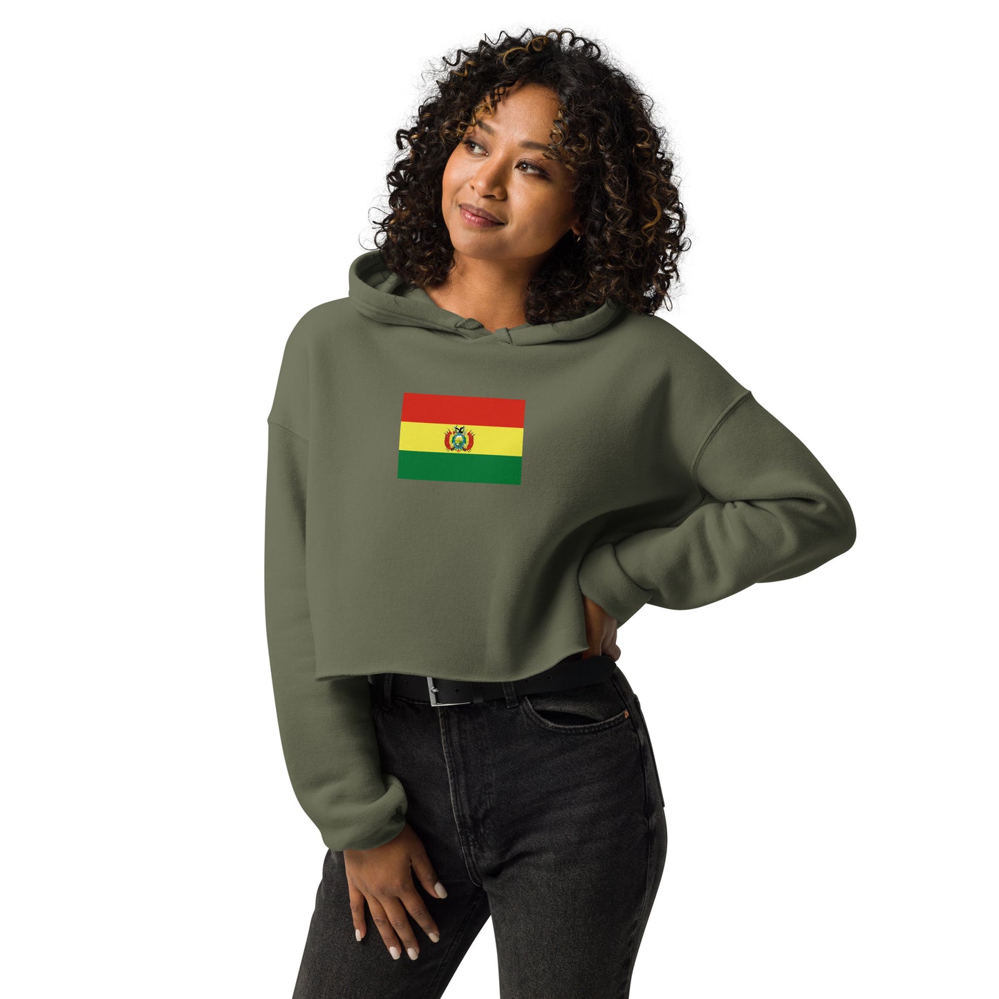 Bolivia Flag Crop Hoodie