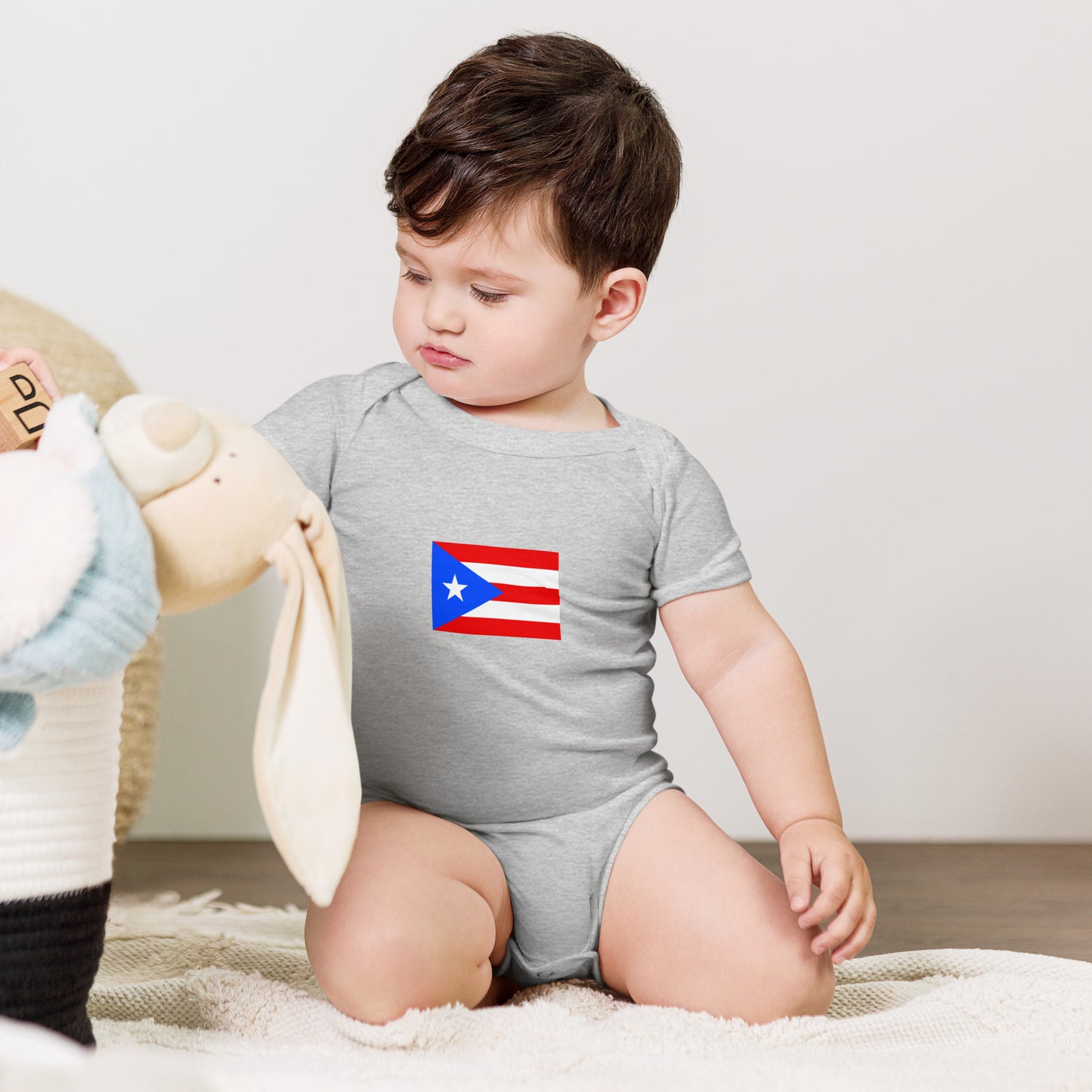 Puerto Rico Flag Baby short sleeve one piece