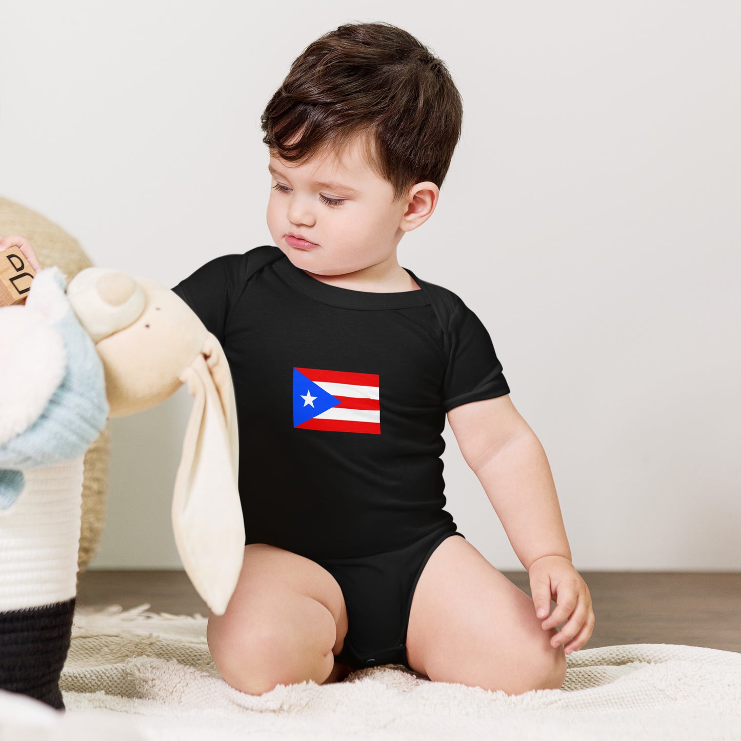 Puerto Rico Flag Baby short sleeve one piece