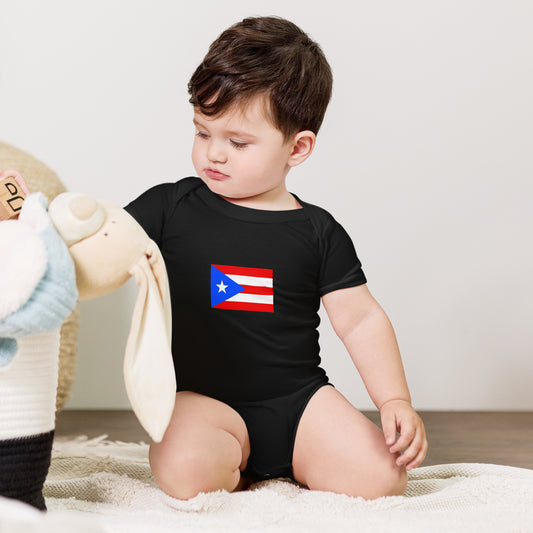 Puerto Rico Flag Baby short sleeve one piece