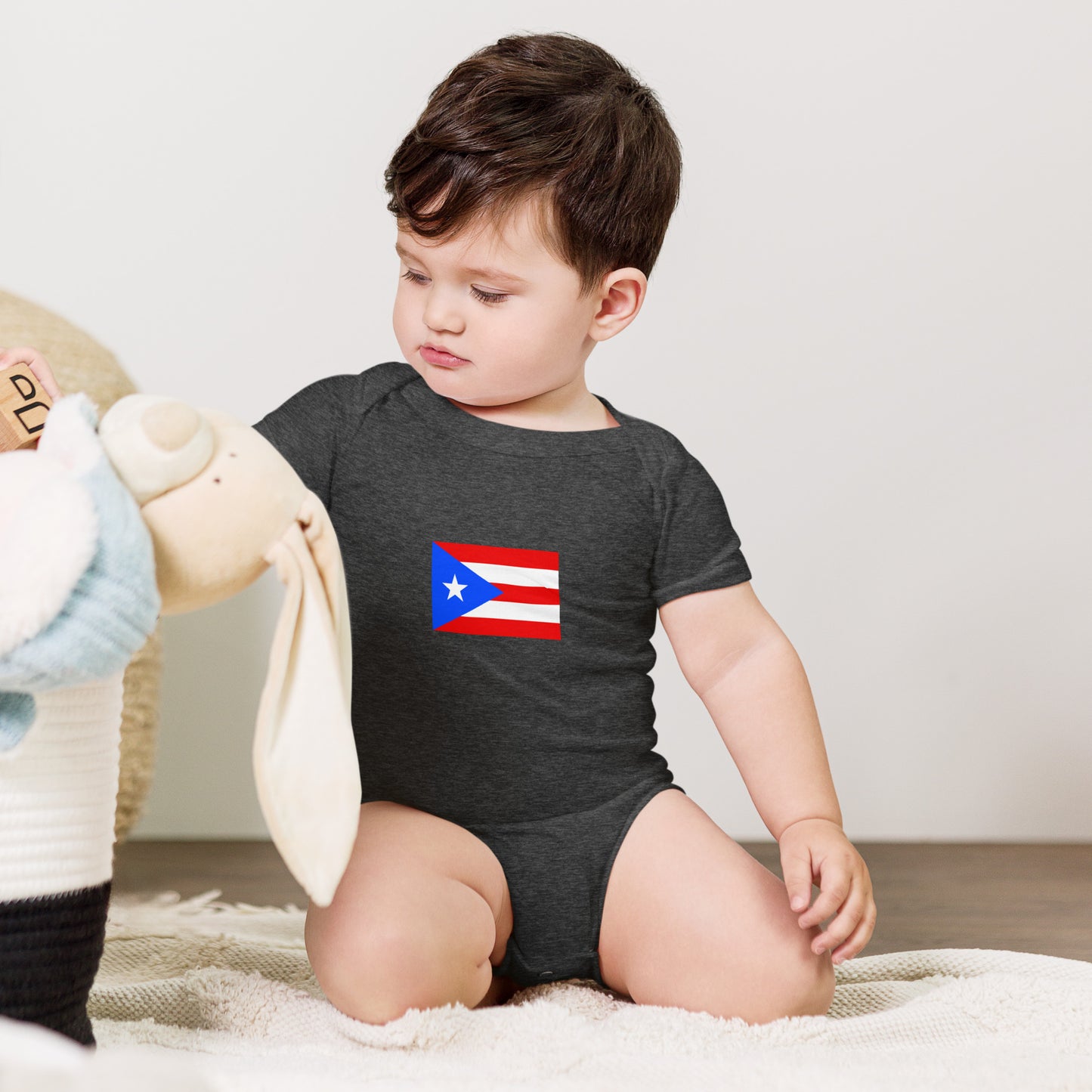Puerto Rico Flag Baby short sleeve one piece
