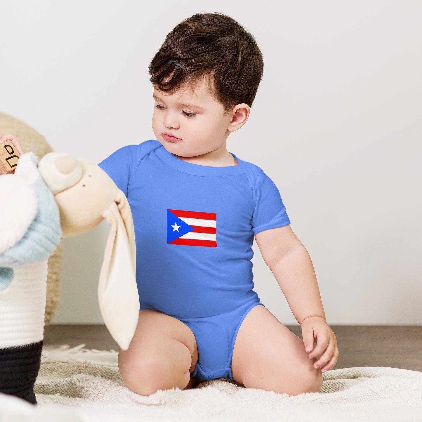 Puerto Rico Flag Baby short sleeve one piece