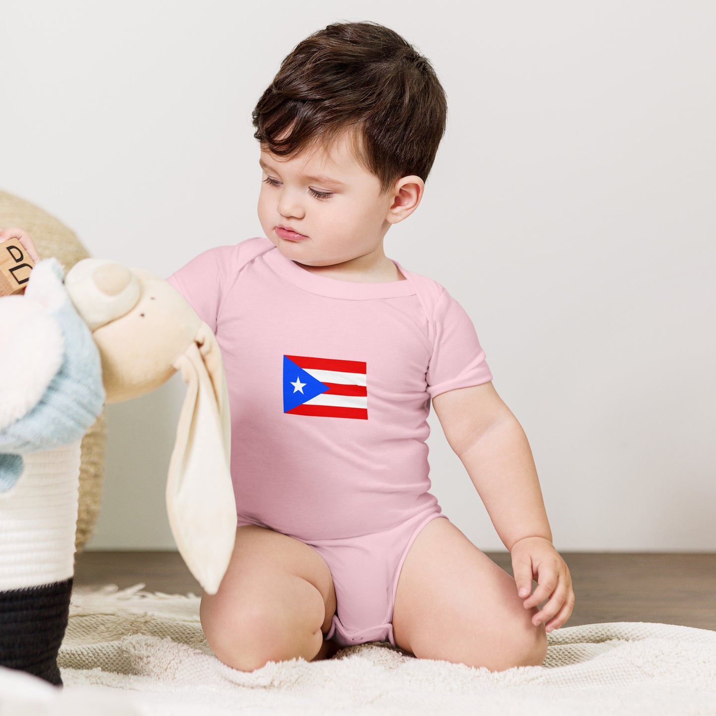 Puerto Rico Flag Baby short sleeve one piece