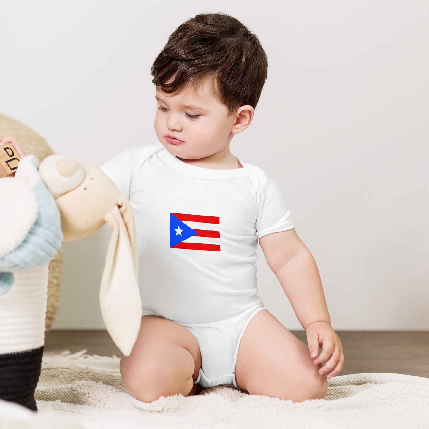 Puerto Rico Flag Baby short sleeve one piece