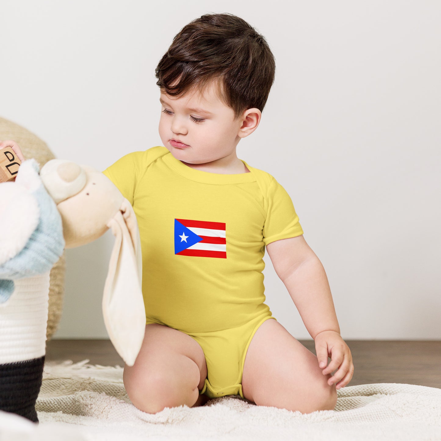 Puerto Rico Flag Baby short sleeve one piece