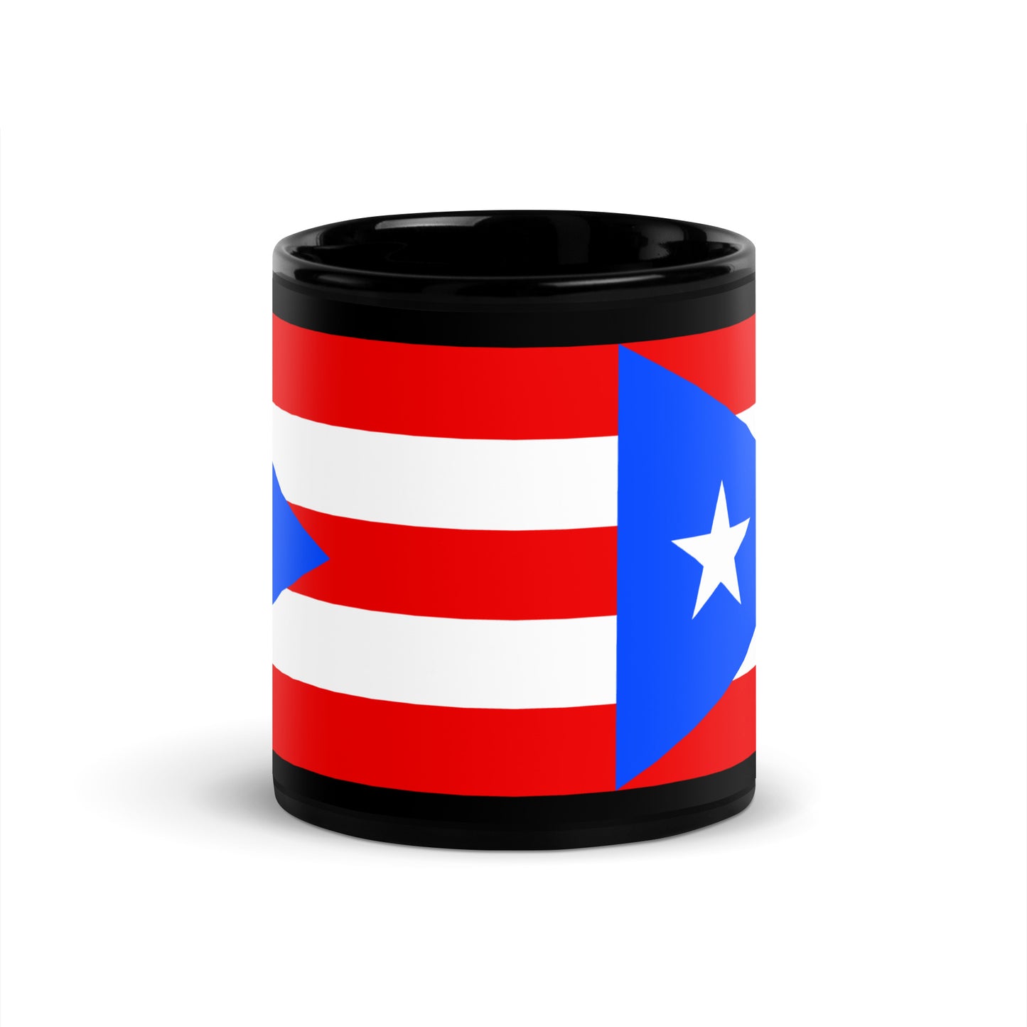 Puerto Rico Flag Black Glossy Mug