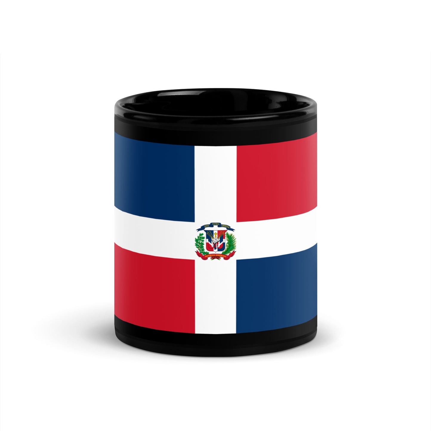 Dominican Republic Flag Black Glossy Mug