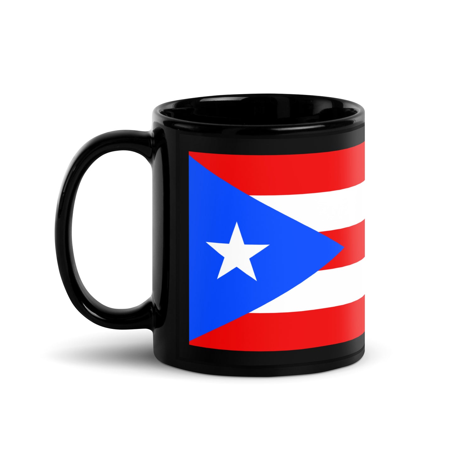 Puerto Rico Flag Black Glossy Mug