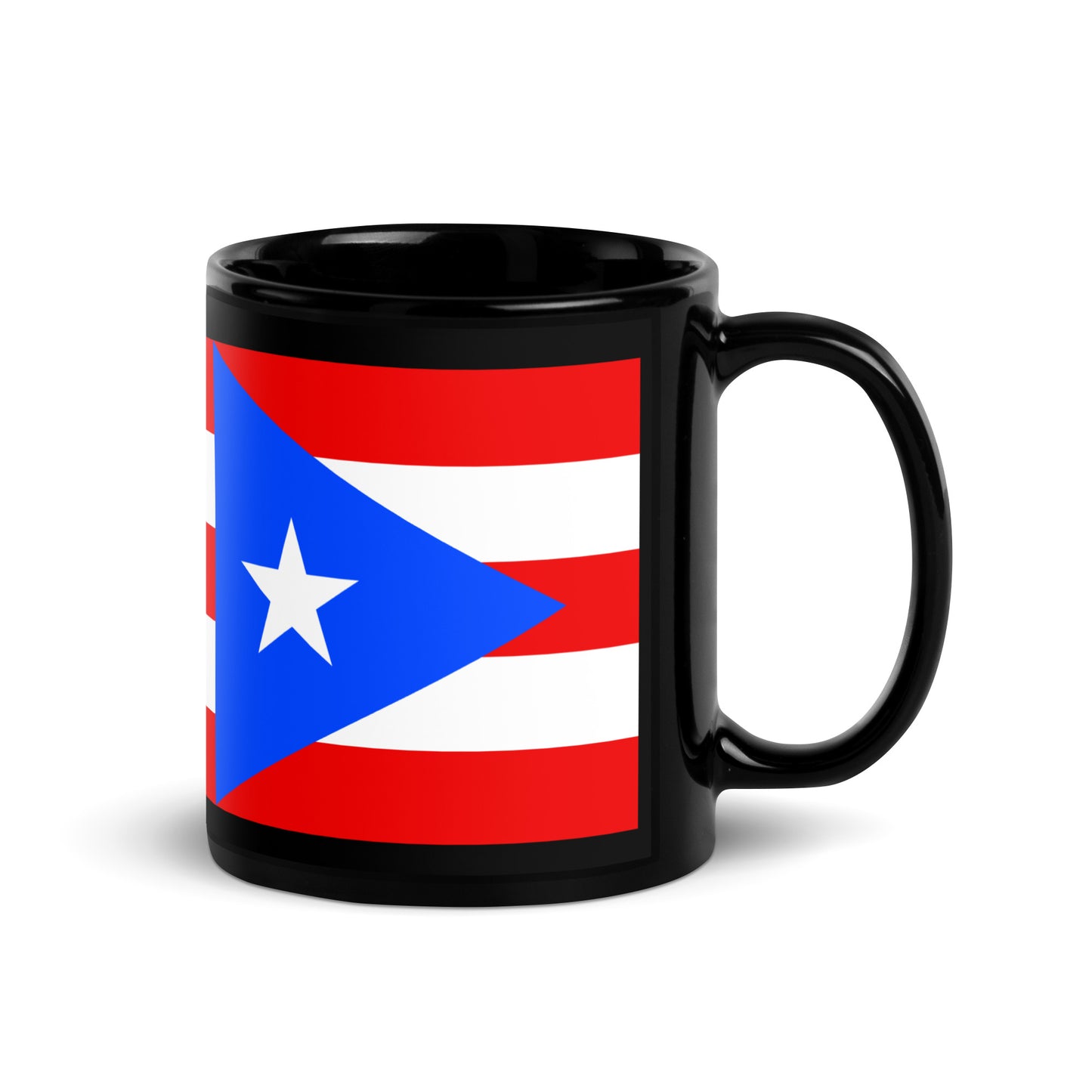 Puerto Rico Flag Black Glossy Mug