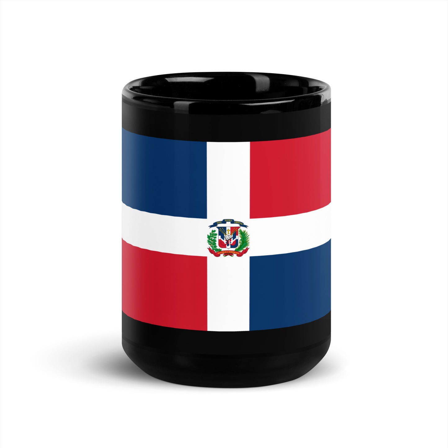Dominican Republic Flag Black Glossy Mug
