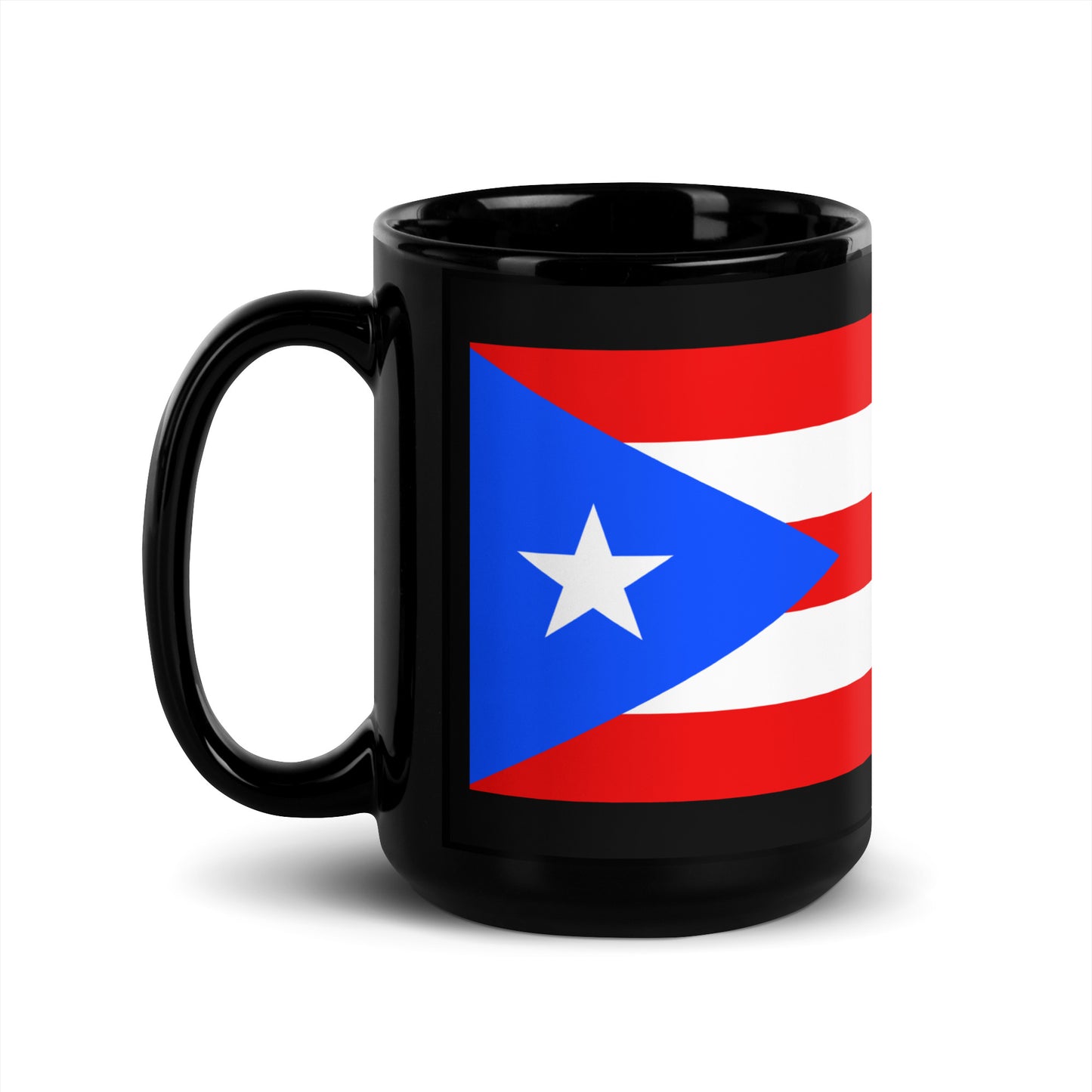 Puerto Rico Flag Black Glossy Mug