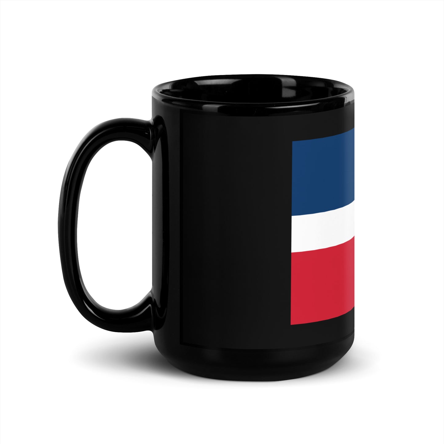 Dominican Republic Flag Black Glossy Mug