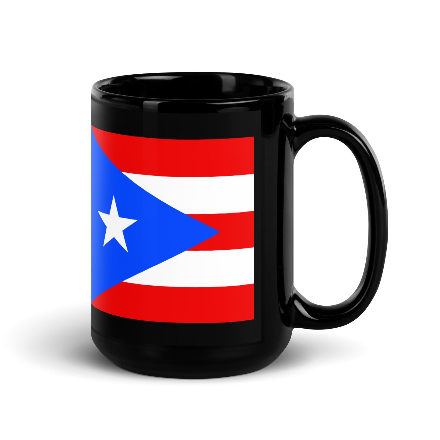 Puerto Rico Flag Black Glossy Mug