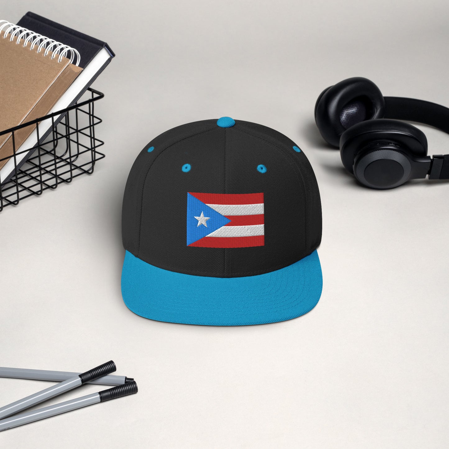 Puerto Rico Flag Embroidery Snapback Hat