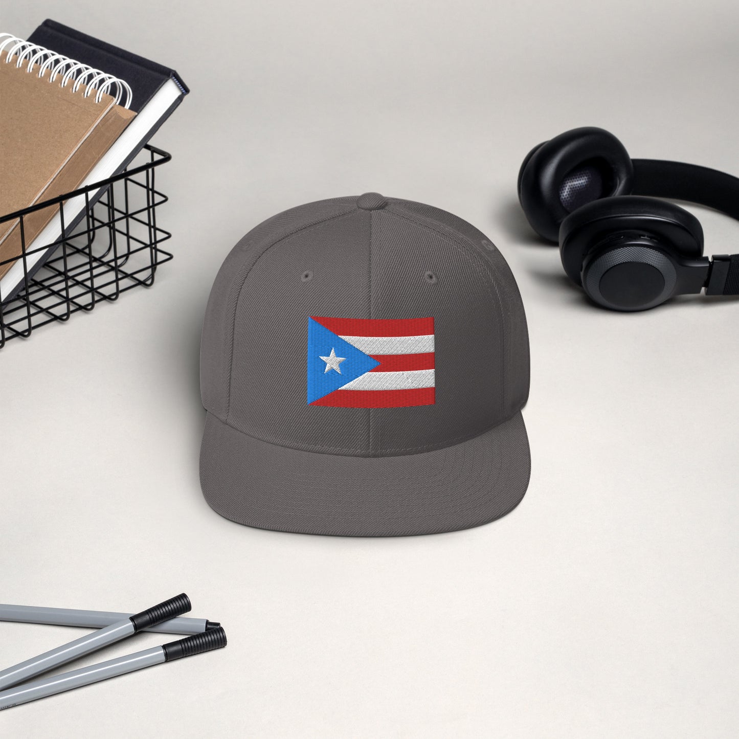 Puerto Rico Flag Embroidery Snapback Hat