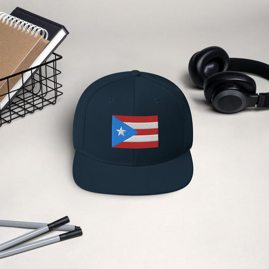 Puerto Rico Flag Embroidery Snapback Hat