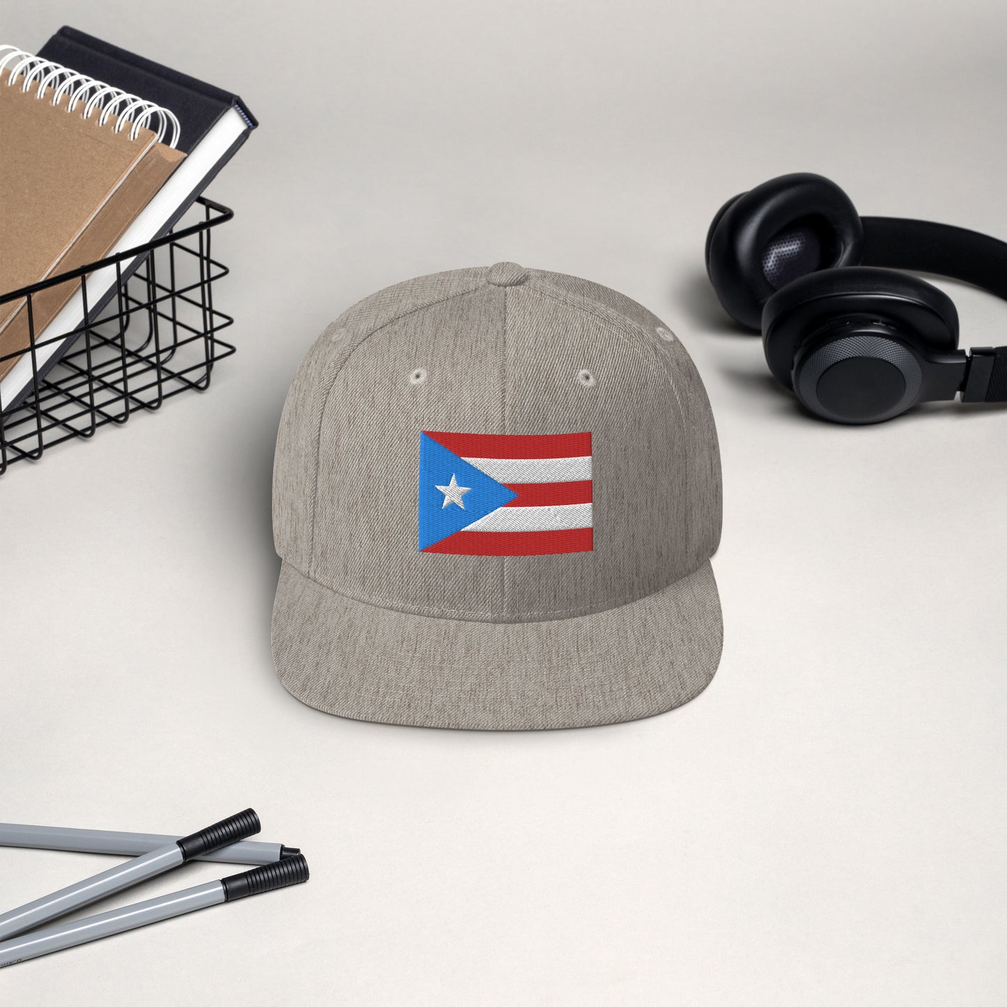 Puerto Rico Flag Embroidery Snapback Hat