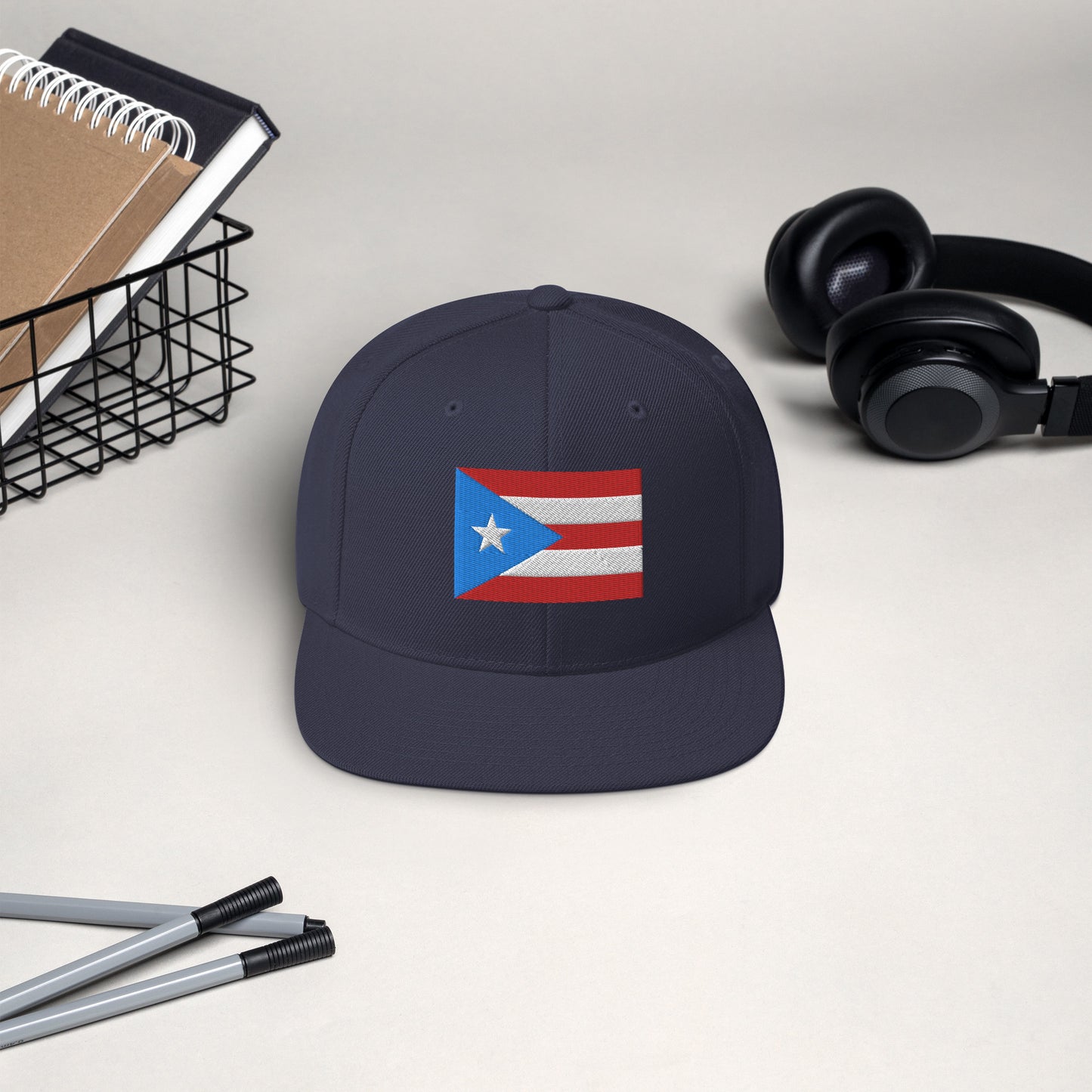 Puerto Rico Flag Embroidery Snapback Hat