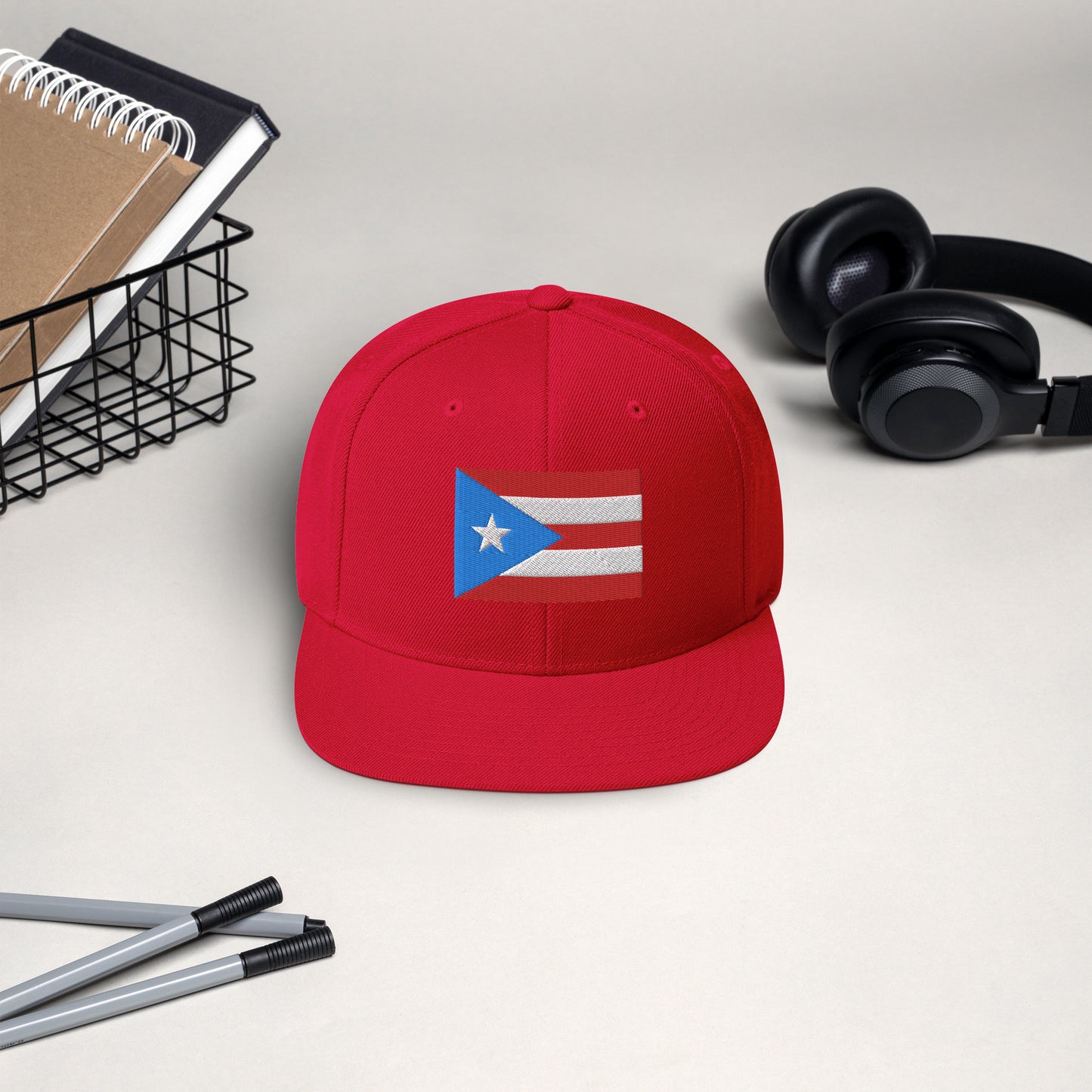 Puerto Rico Flag Embroidery Snapback Hat