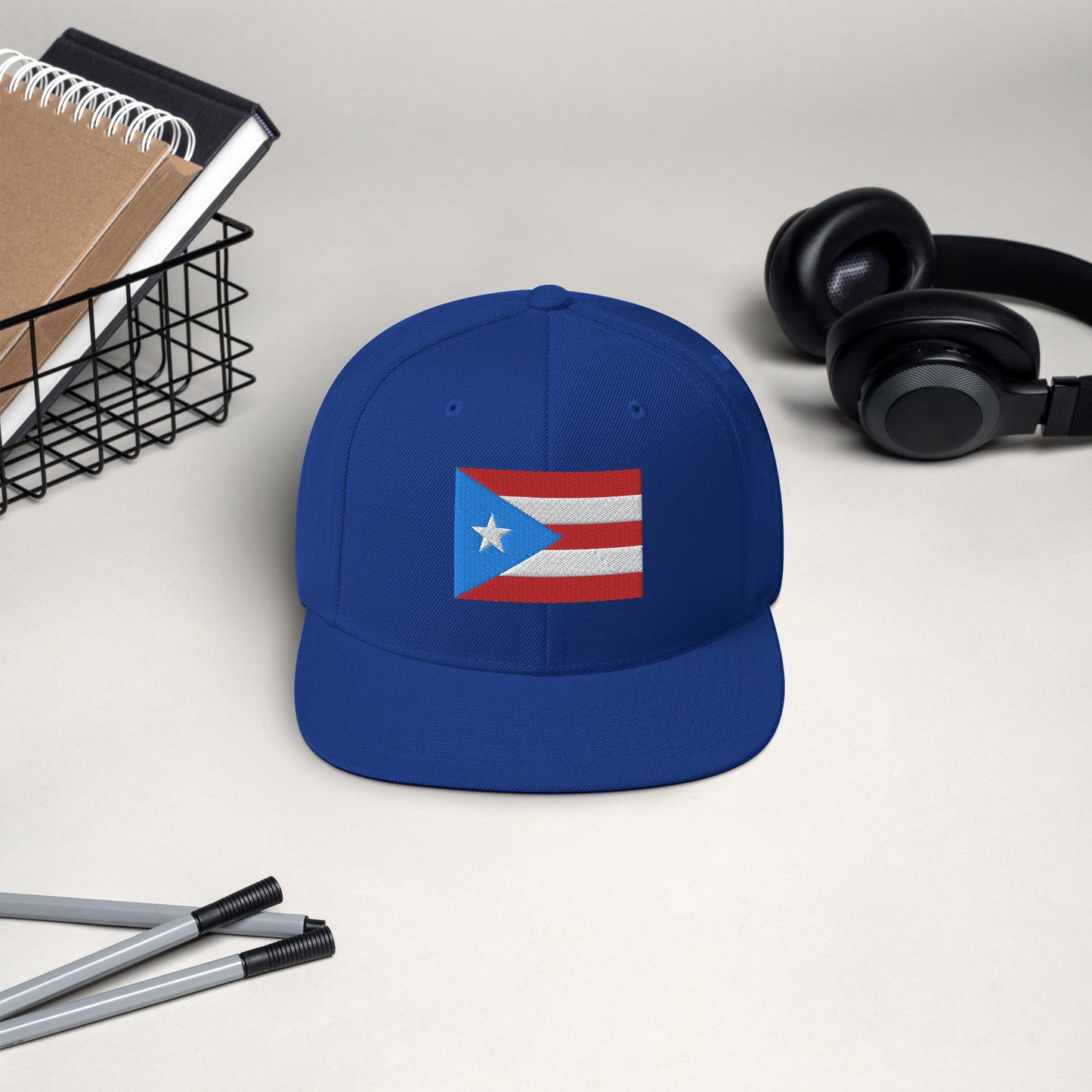 Puerto Rico Flag Embroidery Snapback Hat