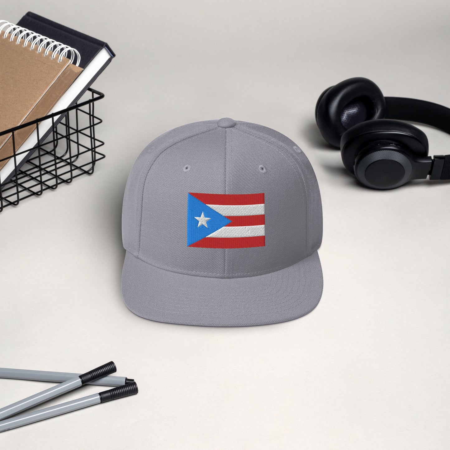 Puerto Rico Flag Embroidery Snapback Hat
