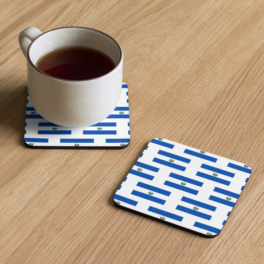 El Salvador Flag Cork-back coaster