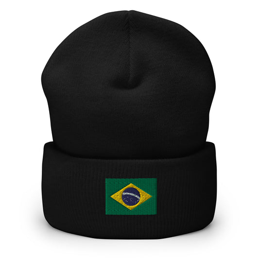 Brazilian Flag Cuffed Beanie