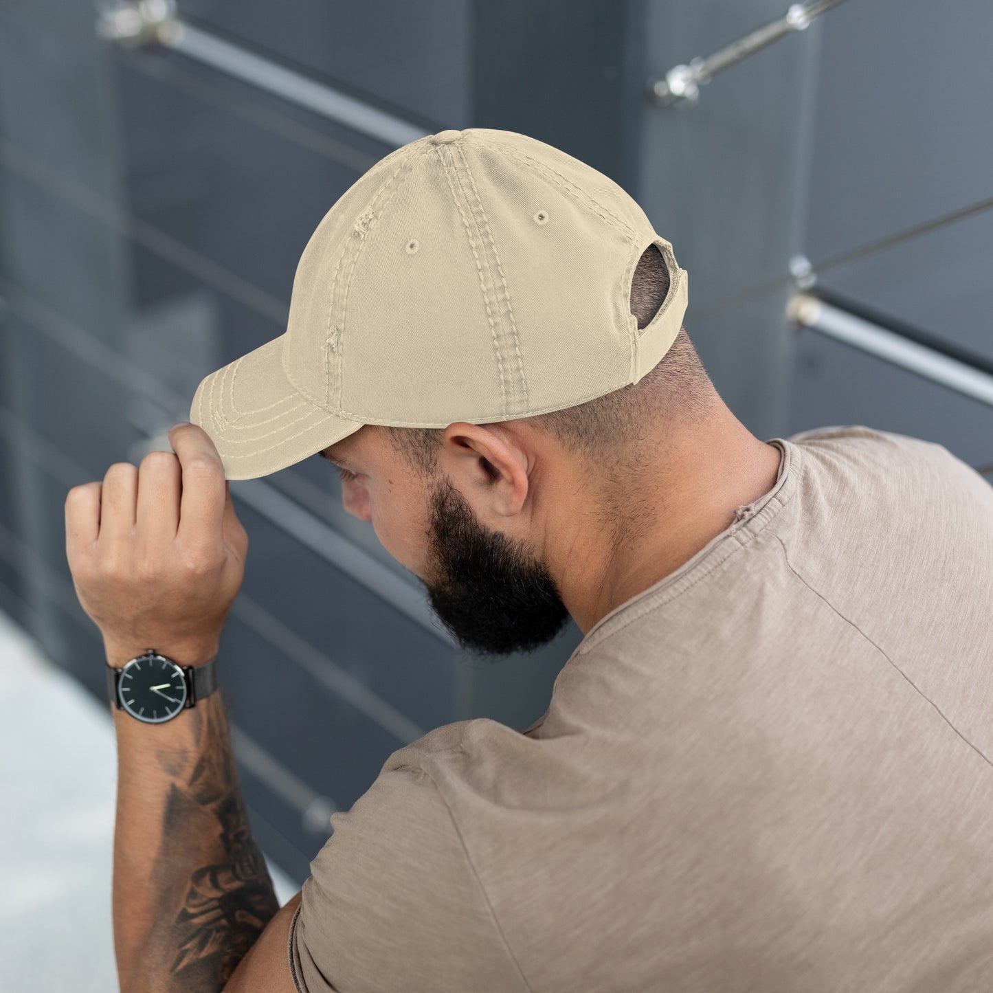 Puerto Rico Flag Embroidery Distressed Dad Hat