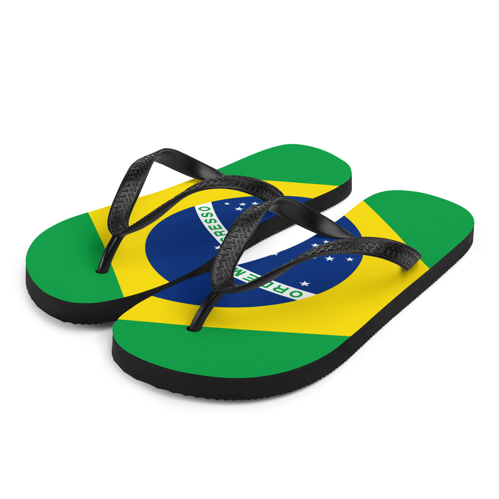Brazil Flag Flip-Flops