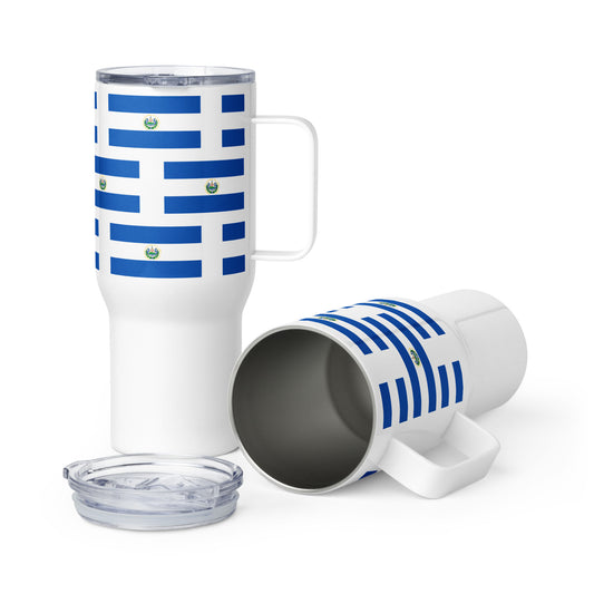 El Salvador Flag Travel mug with a handle