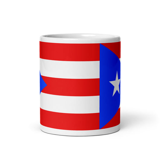 Puerto Rico Flag White glossy mug