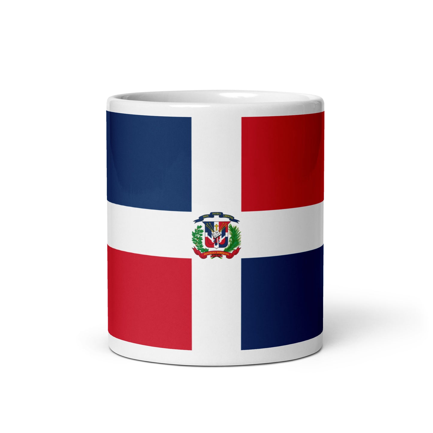 Dominican Republic Flag White glossy mug