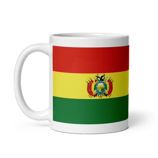 Bolivia Flag White glossy mug