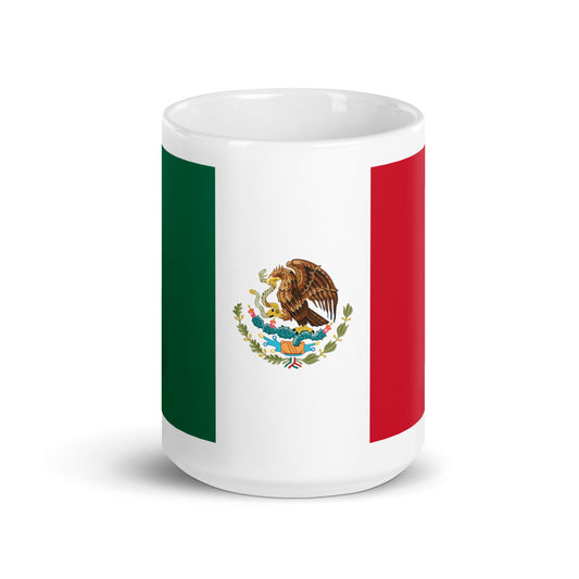 Mexico Flag White glossy mug