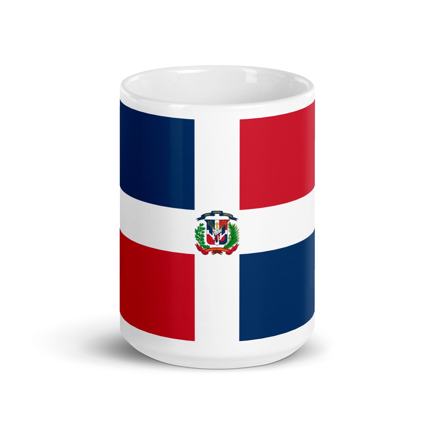 Dominican Republic Flag White glossy mug