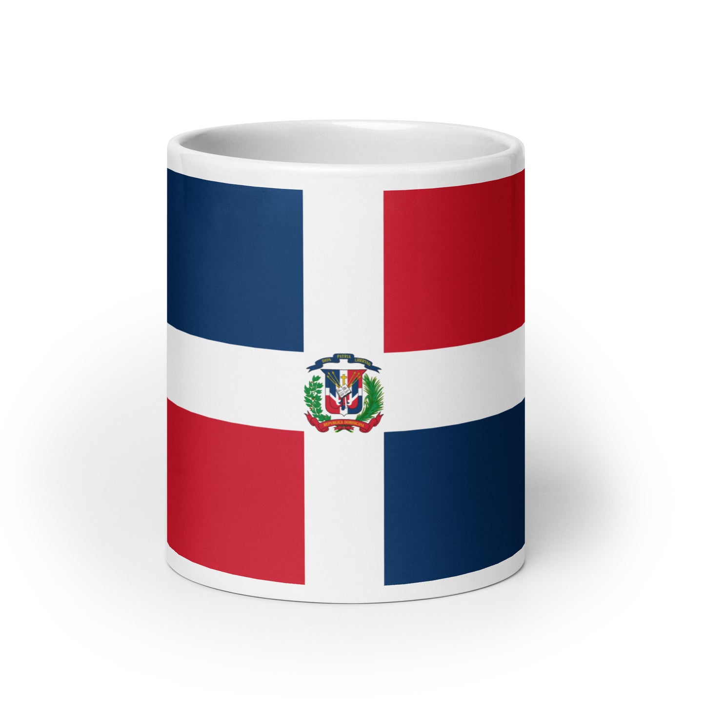 Dominican Republic Flag White glossy mug