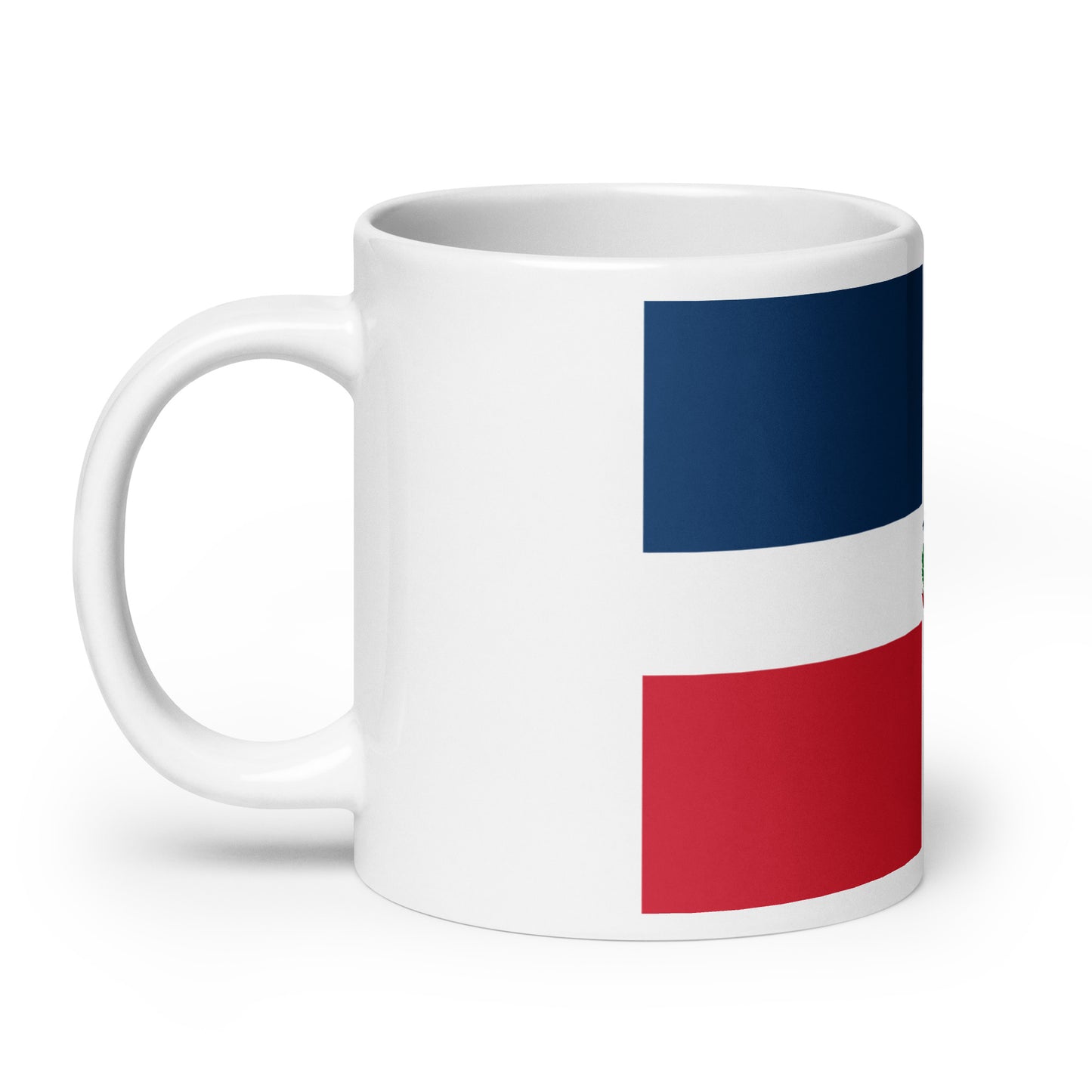 Dominican Republic Flag White glossy mug