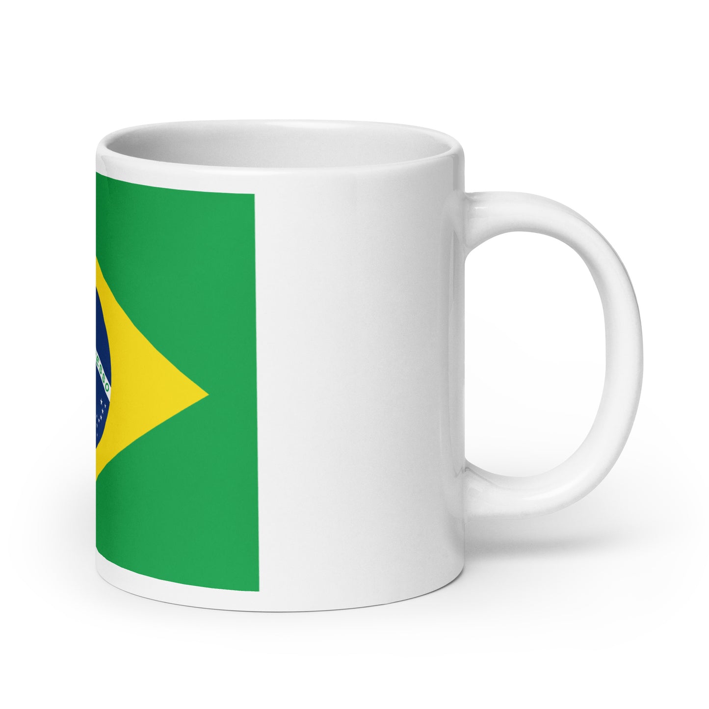 Brazilian Flag White glossy mug