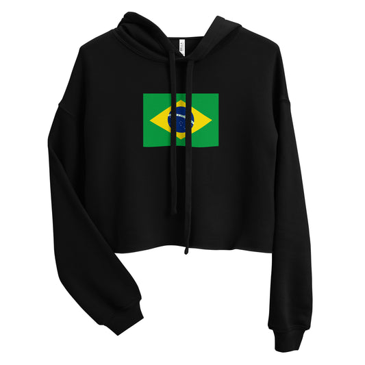 Brazilian Flag Crop Hoodie