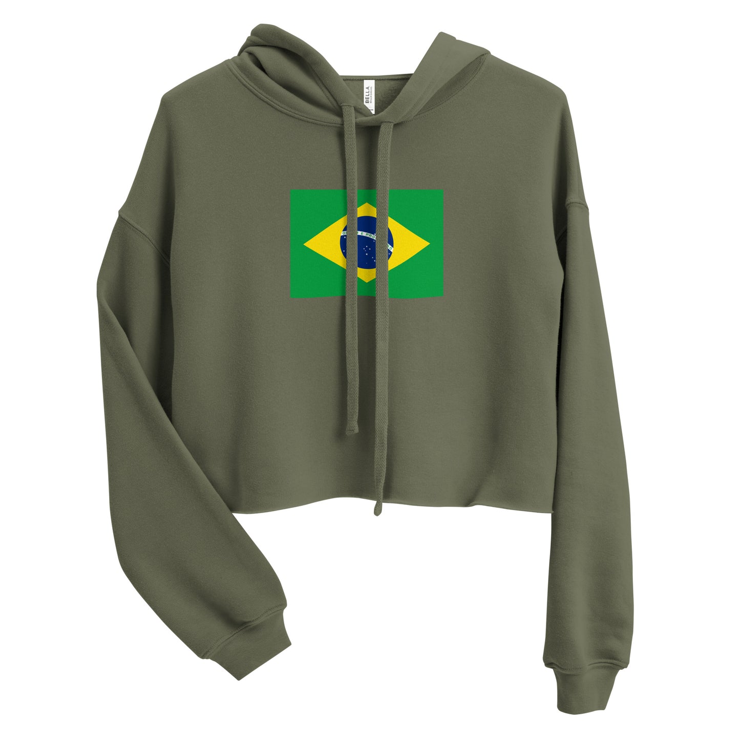 Brazilian Flag Crop Hoodie